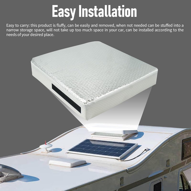 Fioqe 14"x14"x3" Universal RV Vent Insulator, Skylight Shade RV Skylight Cover with Reflective Surface,for Camper Vents for 14 Inch X 14 Inch - Image 4